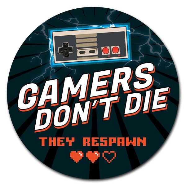 Signmission Gamers Dont Die Nes Circle Corrugated Plastic Sign C-24-CIR-WS-Gamers Dont Die NES - main